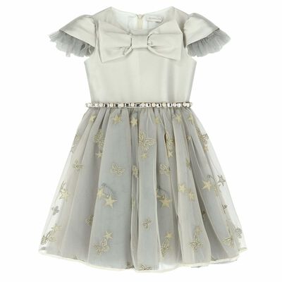 Girls Silver & Gold Tulle Dress