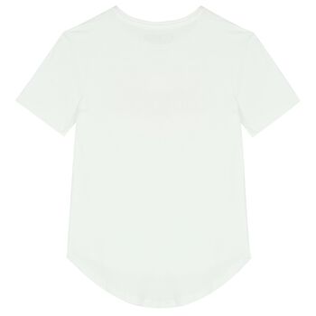 Girls White Logo Cherry Blossom T-Shirt