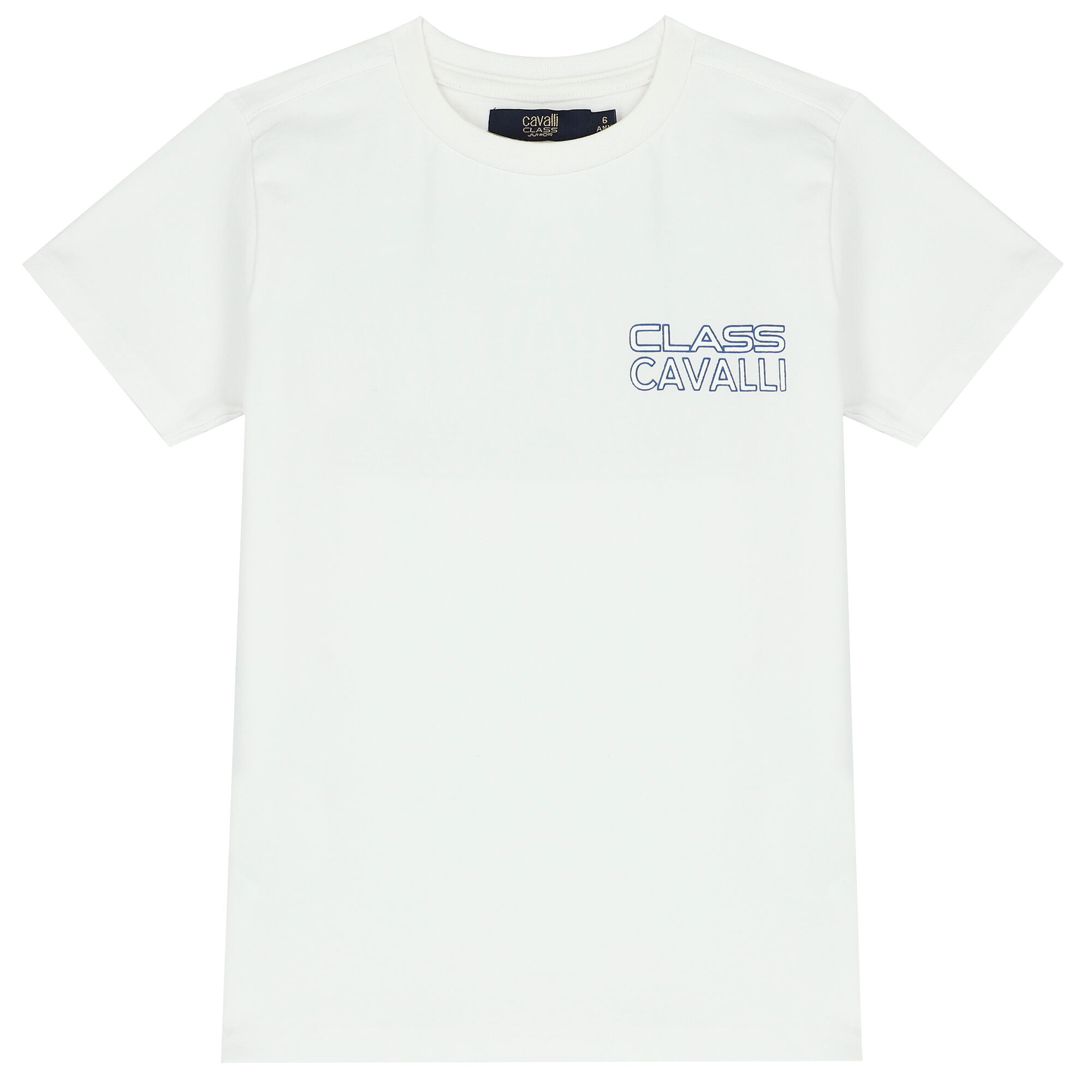 Cavalli Class Boys White Logo T Shirt Junior Couture USA