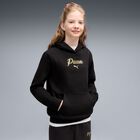 Girls Black Logo Hooded Top, 1, hi-res