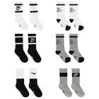 Boys White, Black & Grey Logo Socks ( 6-Pack ) , 1, hi-res