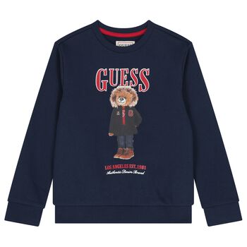 Boys Navy Blue Teddy Bear Sweatshirt