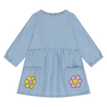 Younger Girls Blue Flower Dress