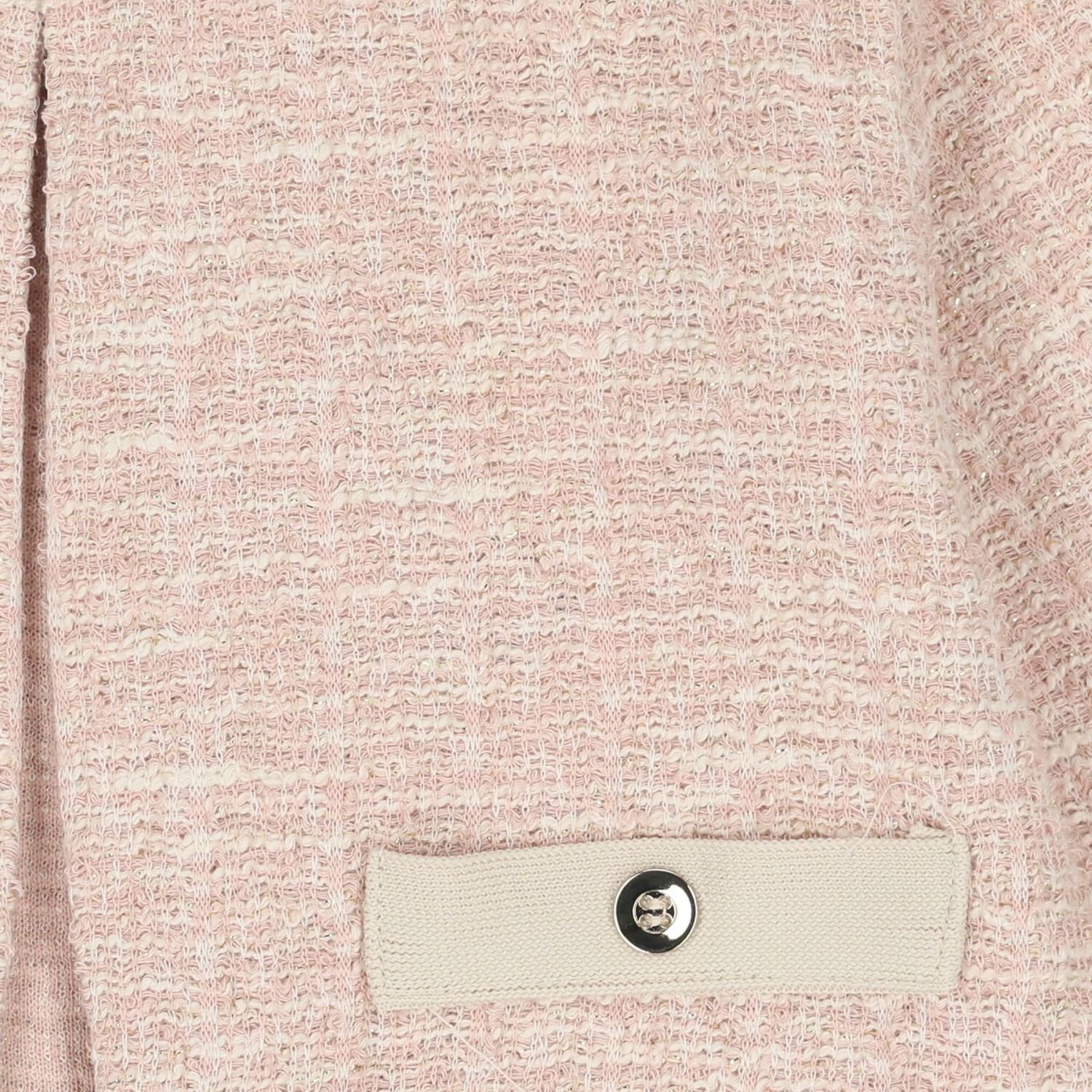 Younger Girls Pink Tweed Knit Skirt Set, 1, hi-res