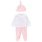 Baby Girls White & Pink 2 Piece Babygrow Set, 2, hi-res