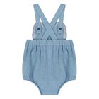 Baby Girls Blue Denim Romper, 1, hi-res