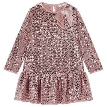 Girls Pink Embellished Dress