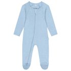 Baby Boys White & Blue Babygrows ( 4 Pack ), 1, hi-res