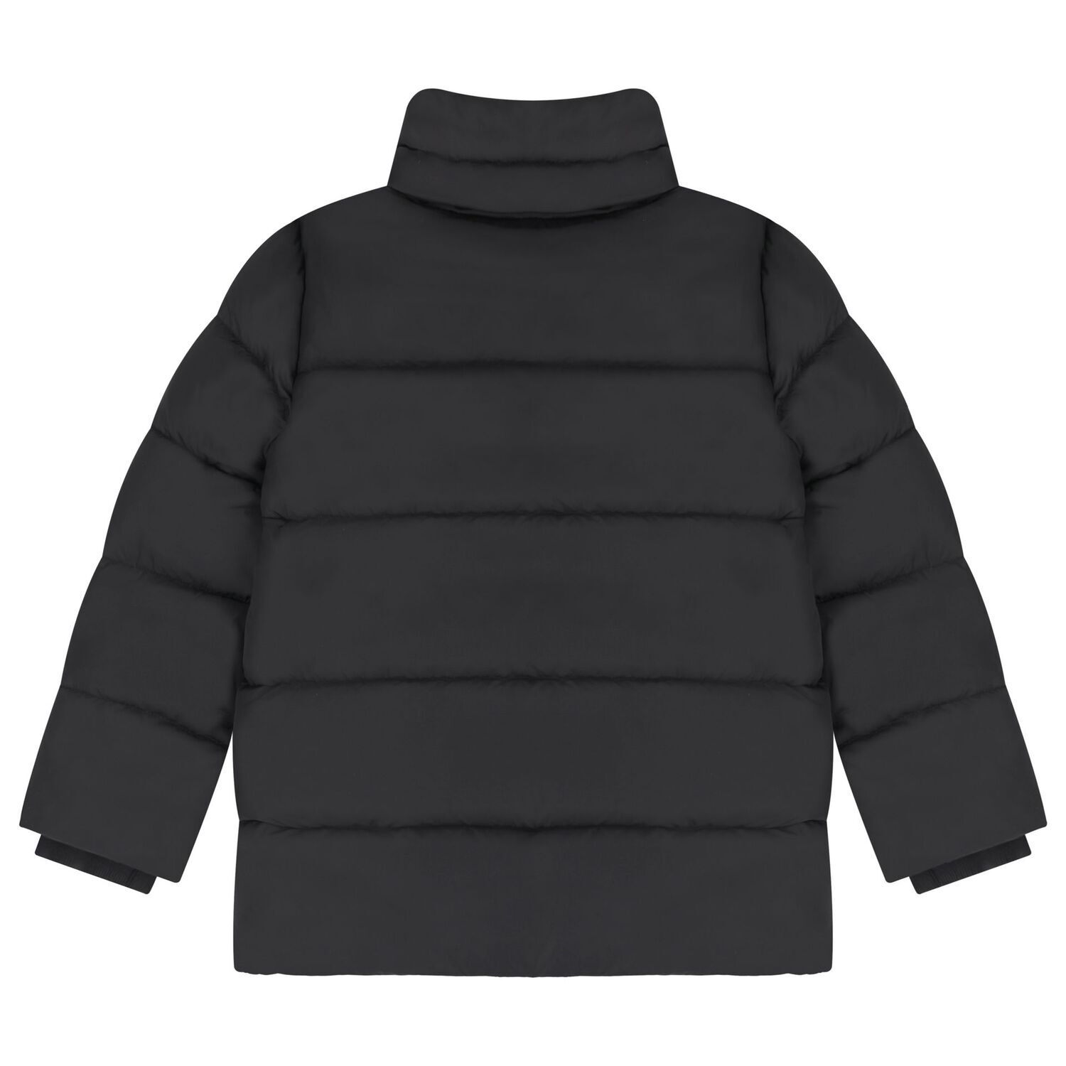 Boys Black Logo Padded Puffer Jacket, 2, hi-res image number null