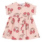 Younger Girls Pink Cherry Dress, 1, hi-res
