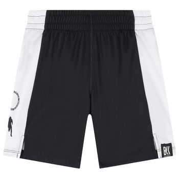 Boys Black & White Logo Shorts