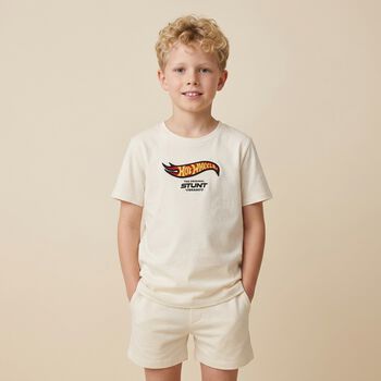 Boys Ivory Hot Wheels T-Shirt 