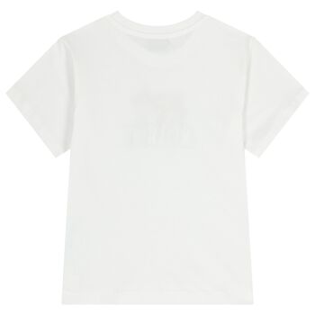 Boys White Teddy Bear Logo T-Shirt