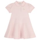 Girls Pink Logo Flared Dress, 1, hi-res