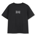 Boys Black Logo T-Shirt, 1, hi-res