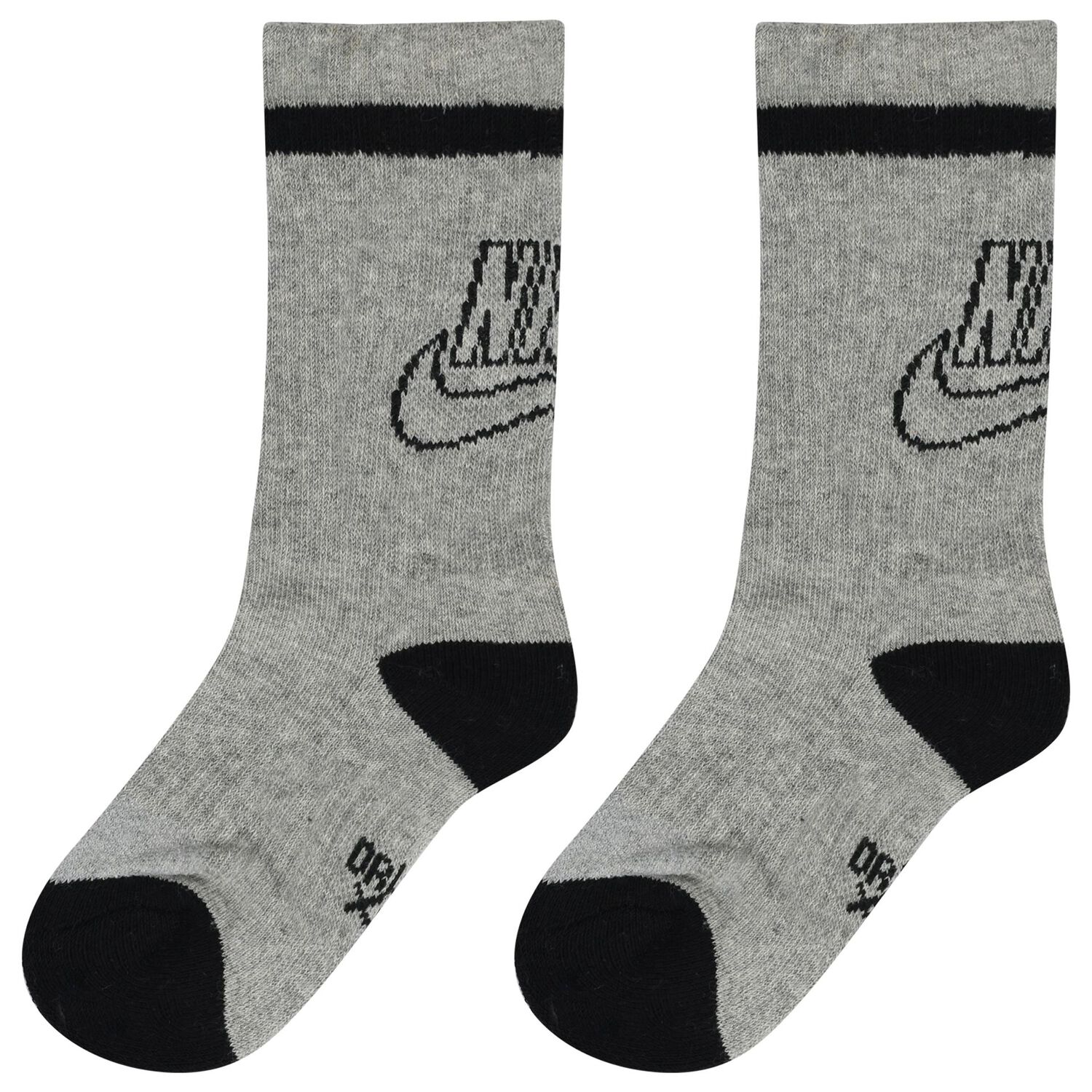 Boys White, Black & Grey Logo Socks ( 6-Pack ) , 1, hi-res