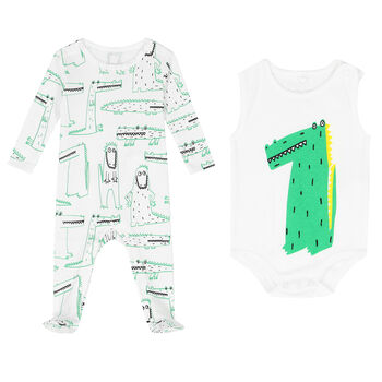 White & Green Babygrow & Bodysuit Gift SetÃ‚Â 