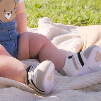 Baby Boys White & Grey Pre-Walker Trainers, 1 Baby Boys White & Grey Pre-Walker Trainers