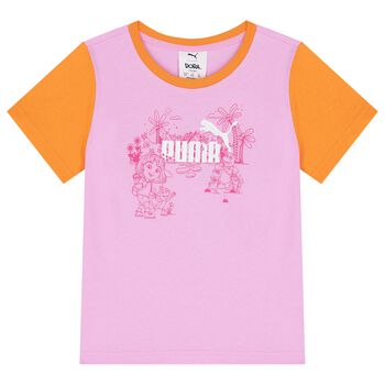 Girls Pink & Orange Dora The Explored Logo T-Shirt