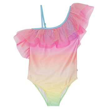Girls Pink & Yellow Ombre Swimsuit