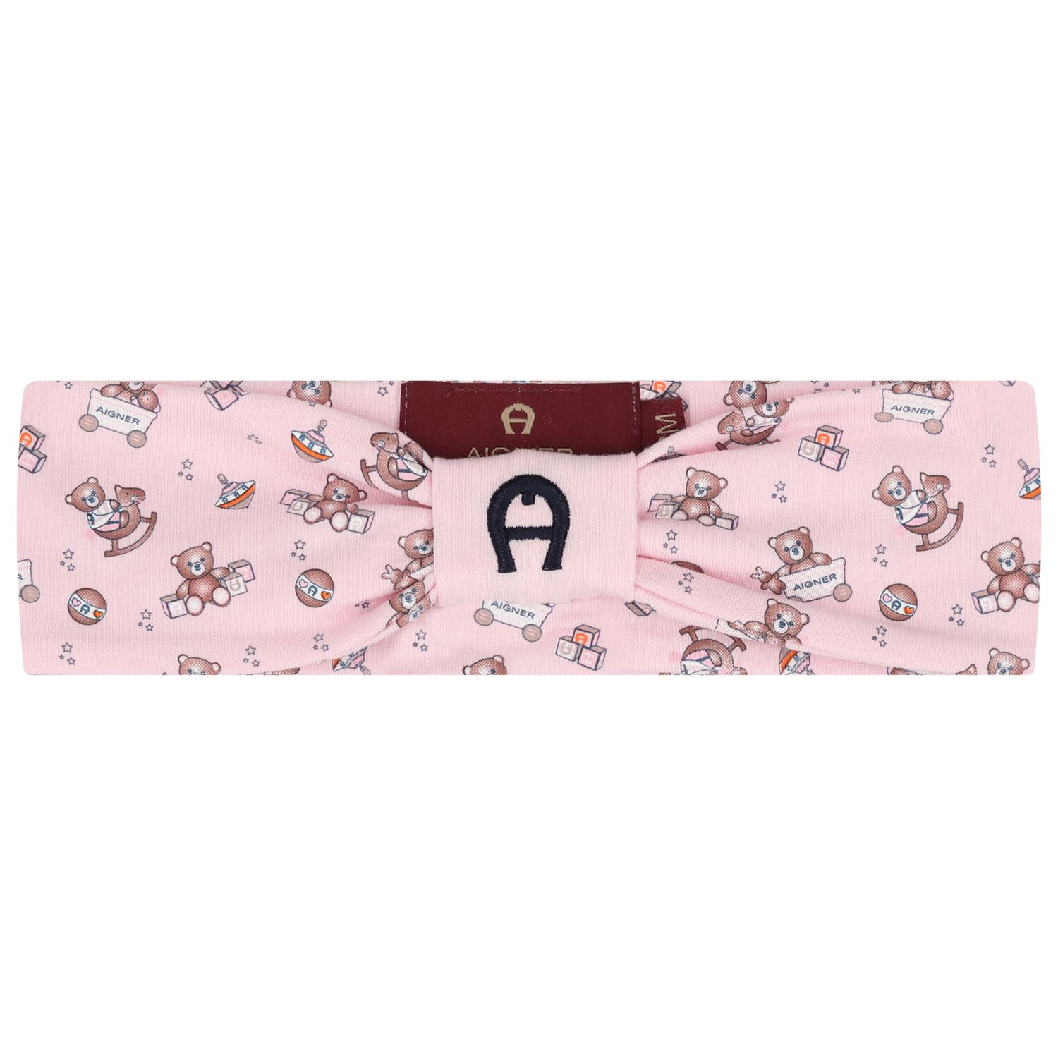 Baby Girls Pink Teddy Bear Logo Headband, 2, hi-res