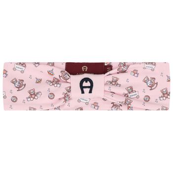 Baby Girls Pink Teddy Bear Logo Headband