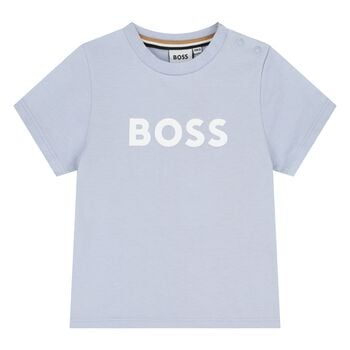 Younger Boys Mini Me Blue Logo T-Shirt