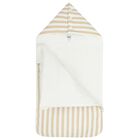 Baby Boys White & Beige Striped Logo Nest, 1, hi-res