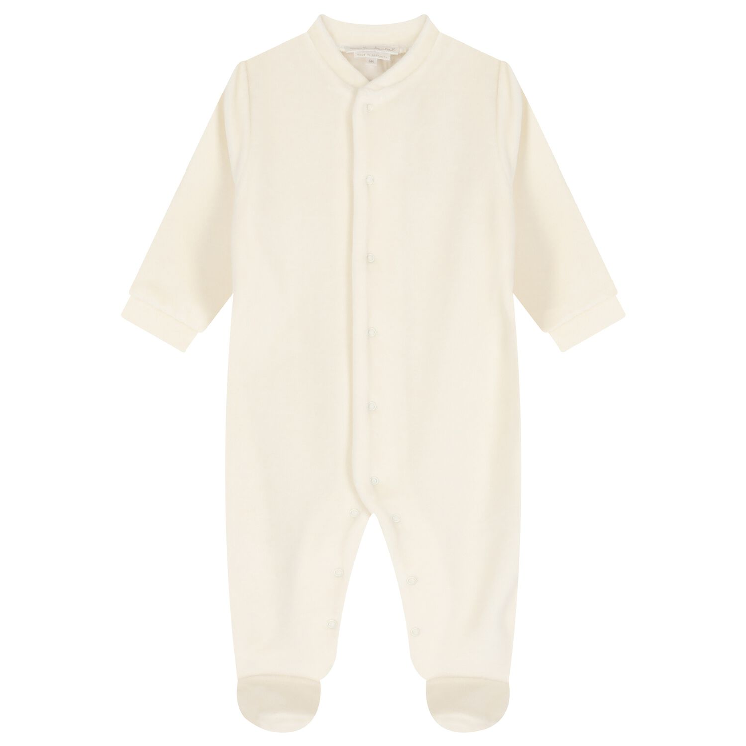 Jade Ivory Velour Babygrow main image 0