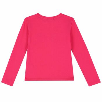 Girls Pink Printed Long Sleeve Top