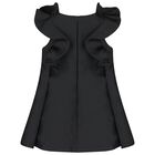 Girls Black Jacquard Dress, 1, hi-res