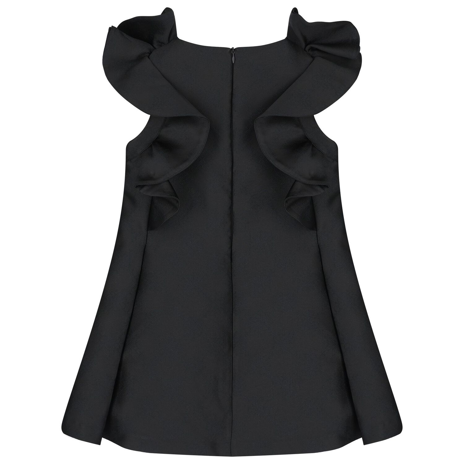 Girls Black Jacquard Dress, 1, hi-res