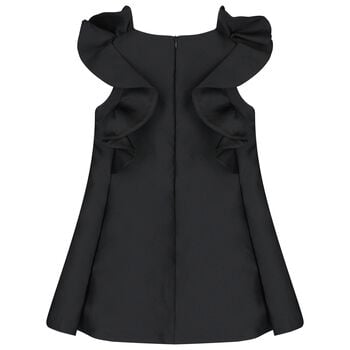 Girls Black Jacquard Dress