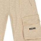 Boys Beige Logo Shorts, 1, hi-res