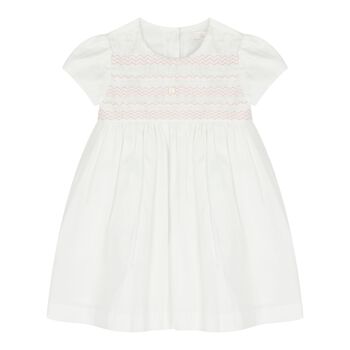Baby Girls White Smocked Dress