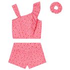 Girls Pink Crab Shorts Set, 1, hi-res