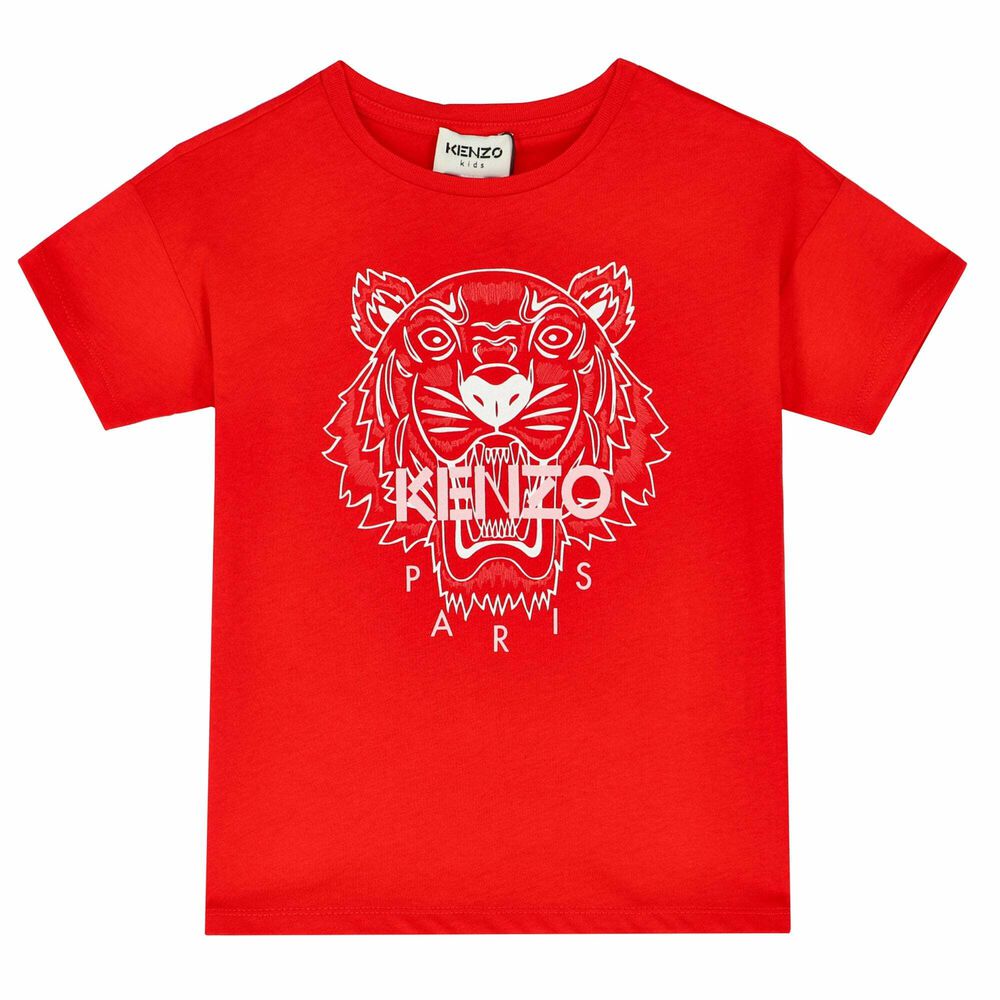 Synlig Terminologi Forkortelse KENZO KIDS Girls Red Tiger Logo T-Shirt | Junior Couture USA