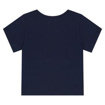 Girls Navy Blue Logo T-Shirt