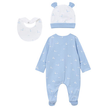 Baby Boys Blue & White Babygrow Gift Set