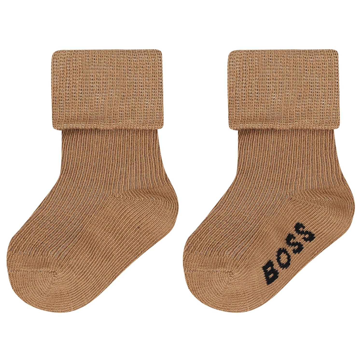Baby Boys Beige & Black Logo Socks ( 3-Pack ) , 1, hi-res