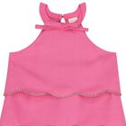 Pink Logo Diamante Dress , 1, hi-res