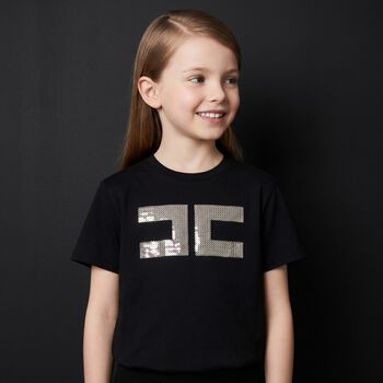Girls Black Logo T-Shirt
