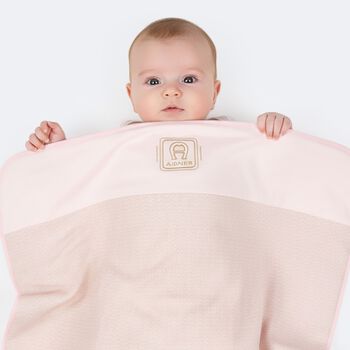 Baby Girls Pink & Gold Logo Blanket