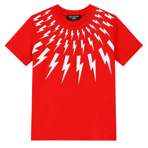 Boys Red Thunderbolt T-shirt