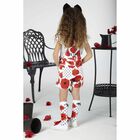 Girls Red & White Poppy Dungaree Set, 1, hi-res