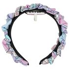 Girls Pink, Lilac & Blue Ruffle Headband, 3, hi-res