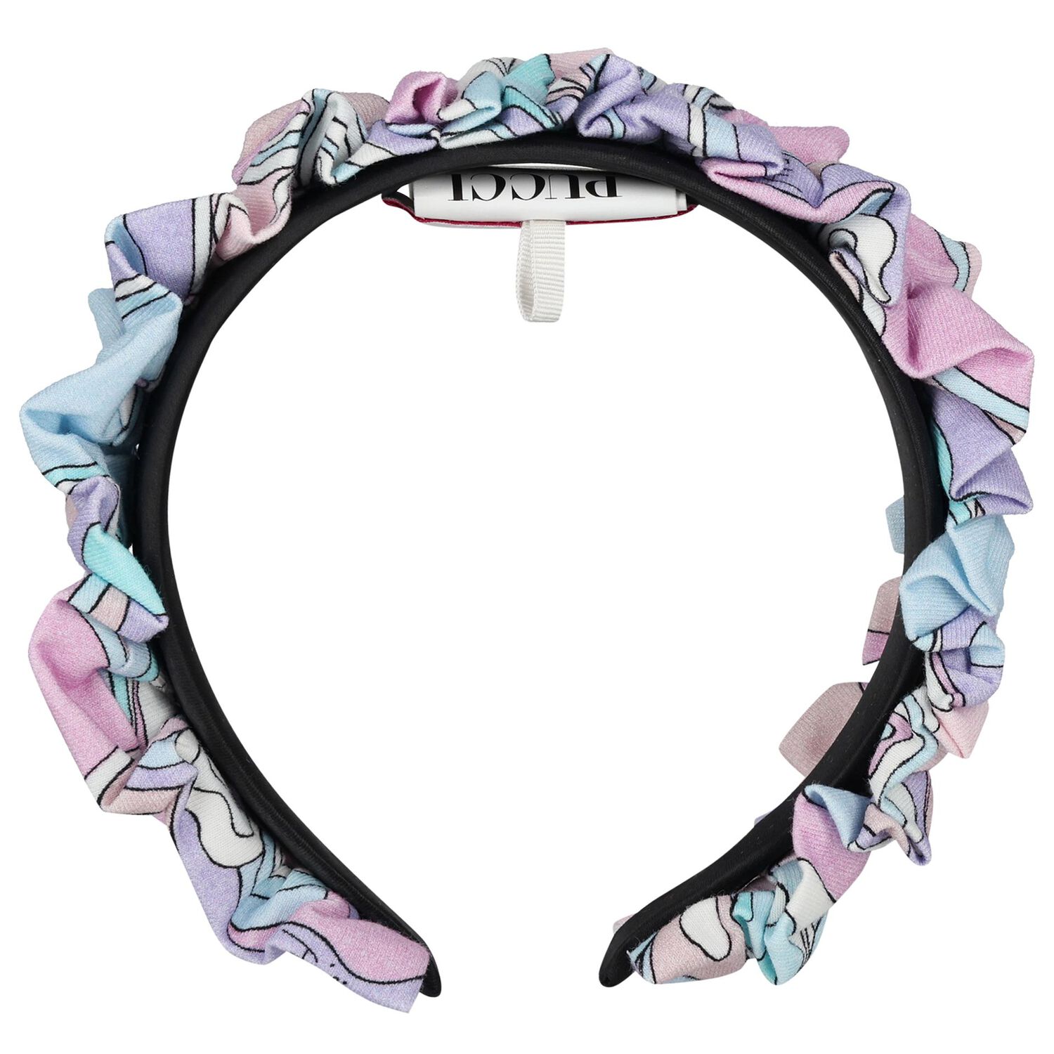 Girls Pink, Lilac & Blue Ruffle Headband, 3, hi-res