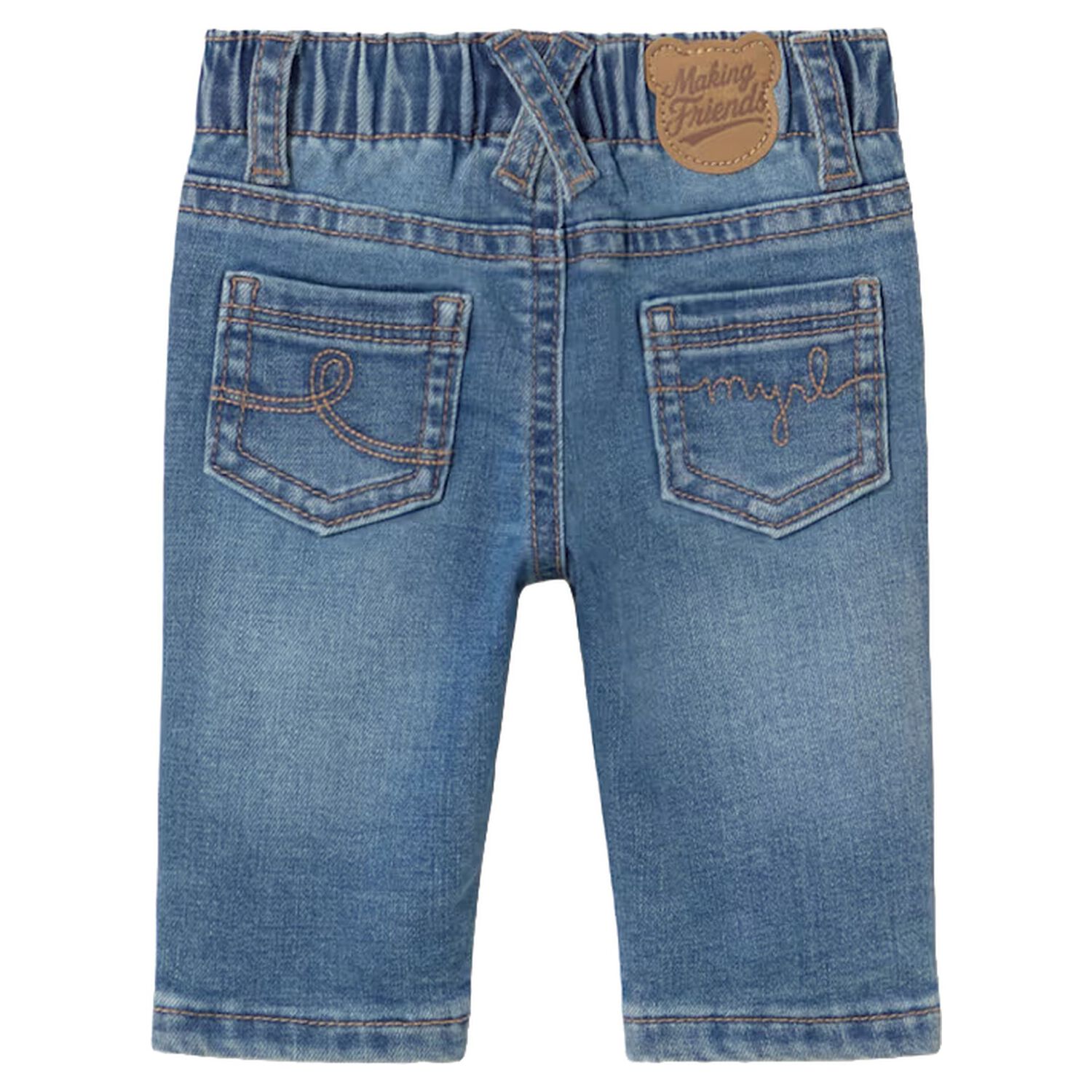 Baby Boys Blue Denim Jeans, 1, hi-res