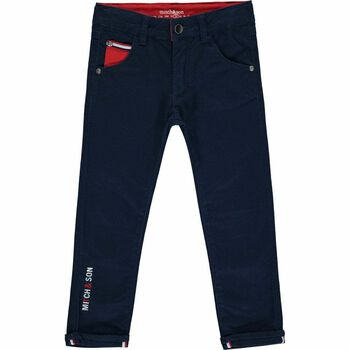 Boys Navy Logo Trousers