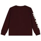 Boys Burgundy Logo Long Sleeve Top, 2, hi-res